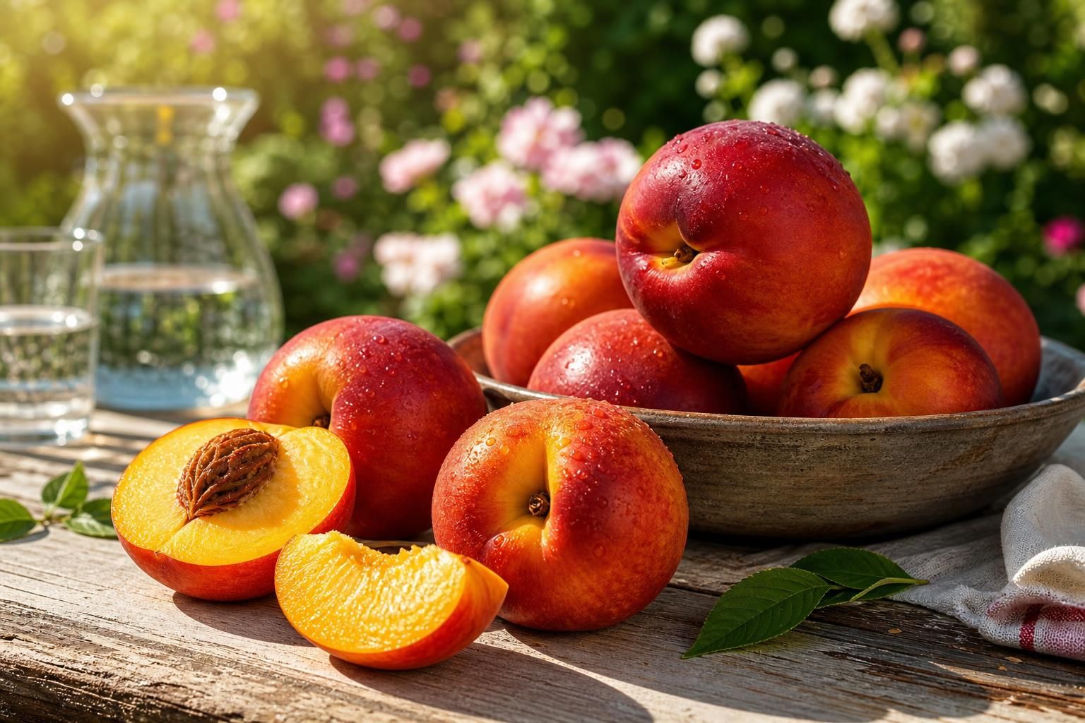 objevte šťavnatou nektarinku, sladký poklad léta plný osvěžující chuti a zdravých vitamínů.