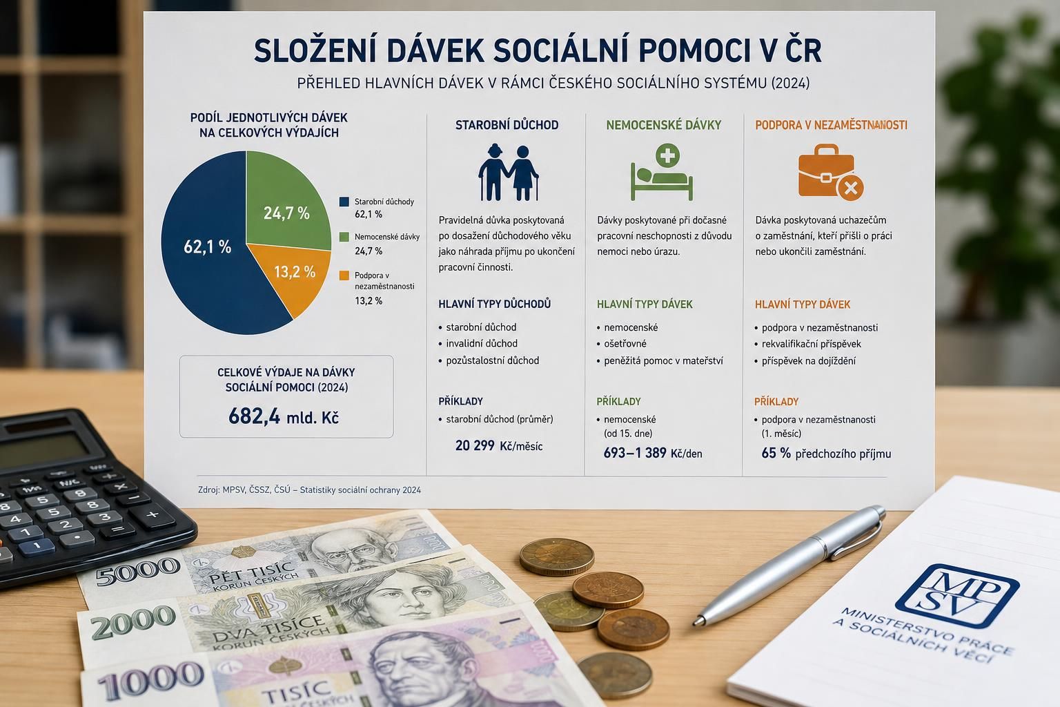 systém sociálního zabezpečení poskytuje ochranu a podporu všem občanům, zajišťuje sociální jistoty a pomáhá v obtížných životních situacích.