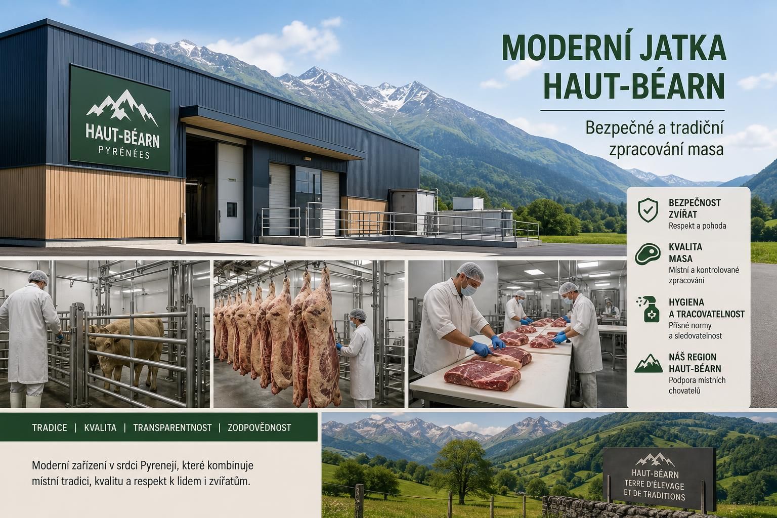 tradiční jatky v regionu haut-béarn, srdci pyrenejí – kvalitní zpracování masa s respektem k místním tradicím.