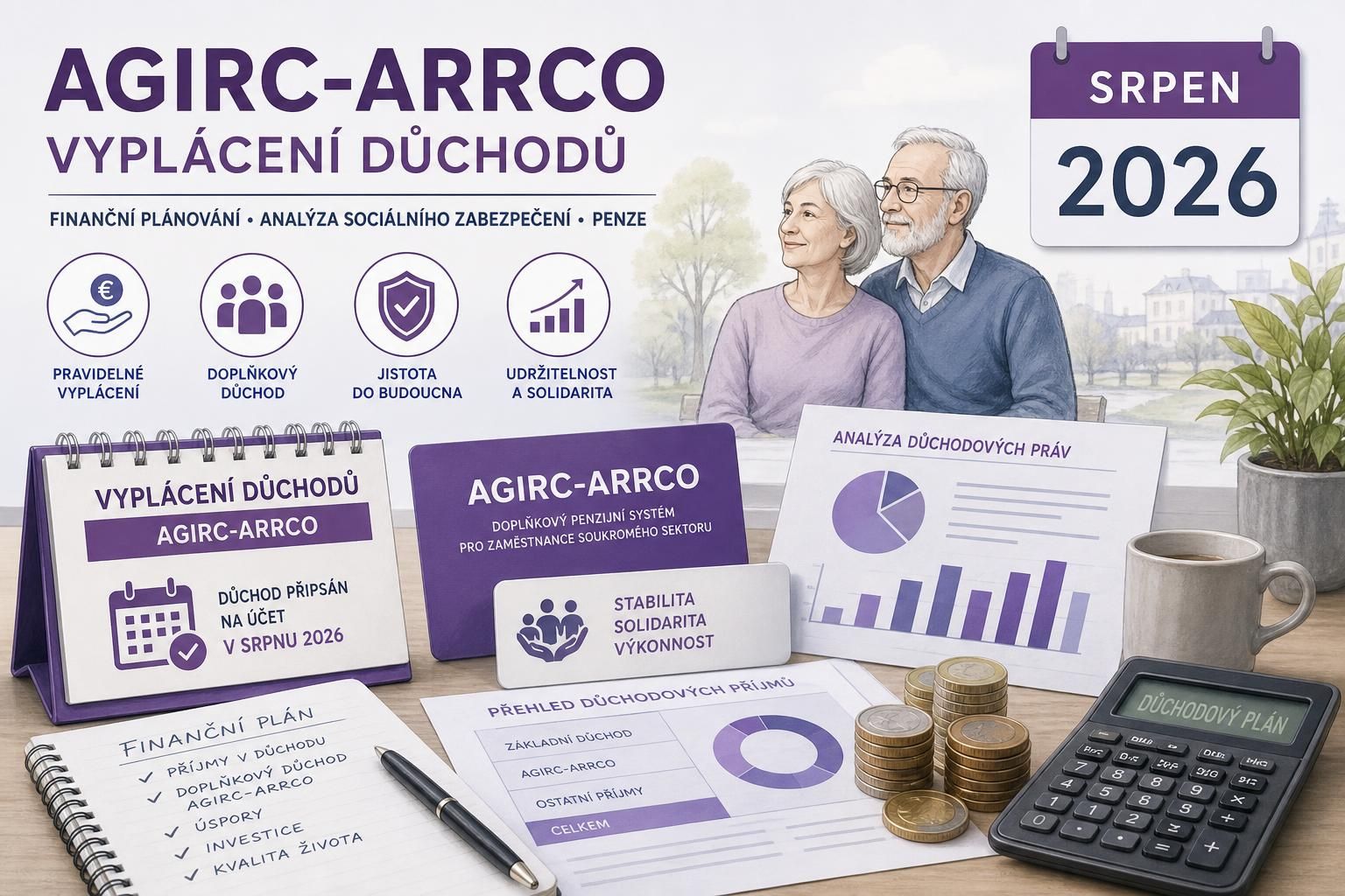 zjistěte vše o výplatě důchodů agirc-arrco v srpnu 2026, včetně termínů, částek a důležitých informací pro důchodce.