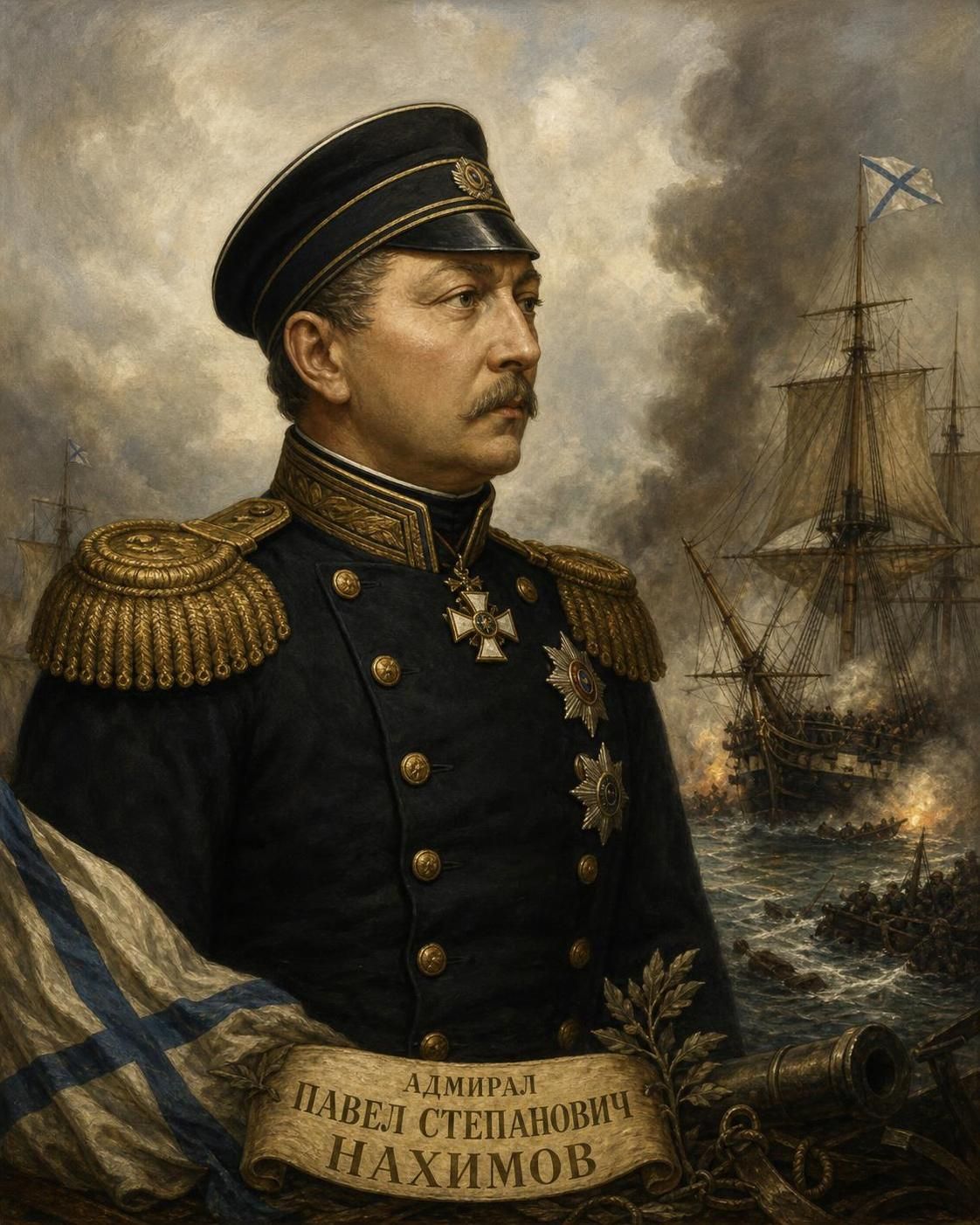 objevte život a odkaz admirála nakhimova, významného hrdiny ruského námořnictva, jeho statečnost a přínos v dějinách námořnictva.